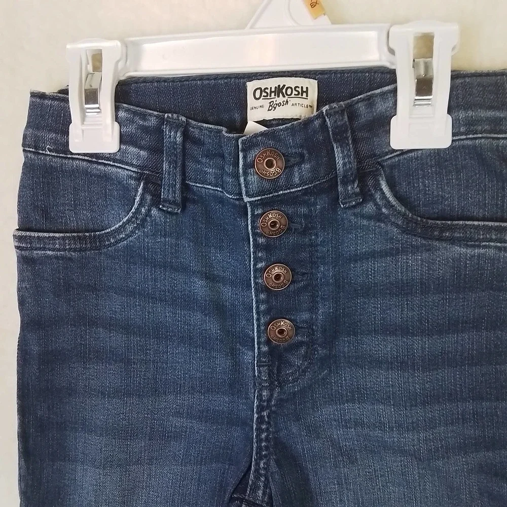 OshKosh‎ High Rise Slim Fit Button Fly Jeans Girl's Size 6 in Medium Wash